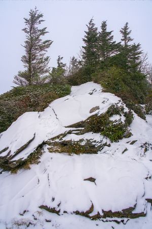 Myrtle Point Winter Monument in the Great Smoky Mountains